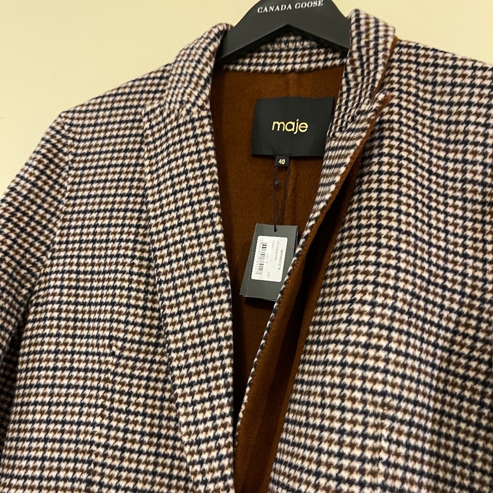 MAJE DOUBLE-SIDED CHECKERED FITTED JACKET - Picture 10 of 13
